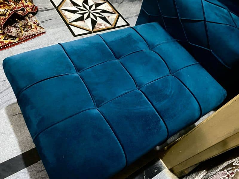 L shaped 7 seater sofa with seeti in bluish zinc color 3