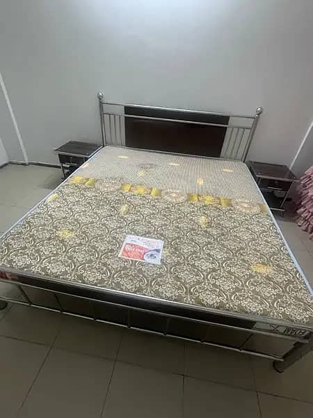 Bed set / Iron bed / King size bed / Double bed with mattress 1