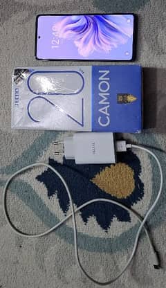 Tecno Camon 20 Pro with full box accessories