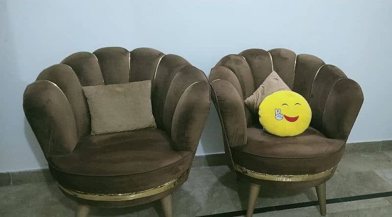 Two Sofa chair with table new condition 3