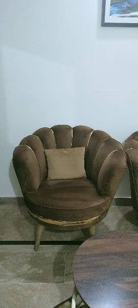 Two Sofa chair with table new condition 4