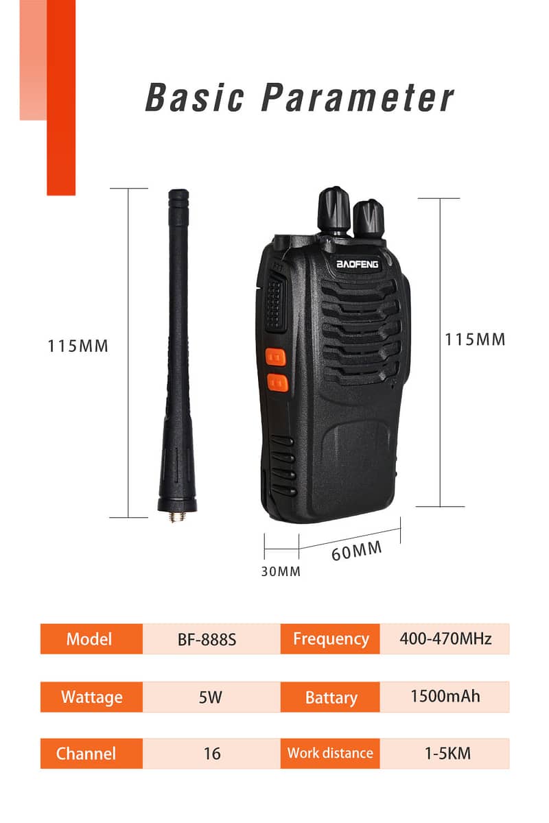 Baofeng Walkie talkie BF-888s Wireless Set Two way Woki toki intercom 8