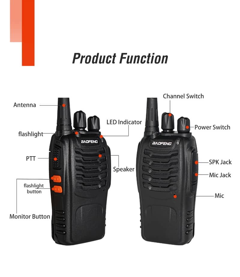 Baofeng Walkie talkie BF-888s Wireless Set Two way Woki toki intercom 9