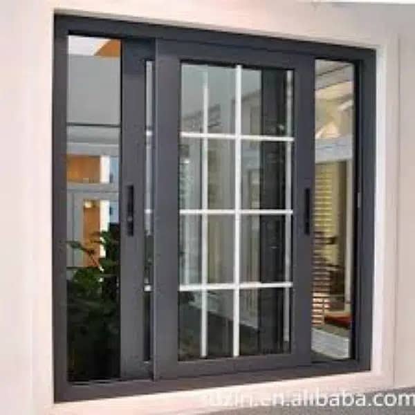 aluminium & upvc window single glaze openable door 12mm glasspartitio 3