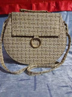 Elegant White Bag with Brown Accents 03019075932