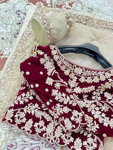 Bridal Lehnga / Wedding dress / Barat wear / Maroon Dress 3