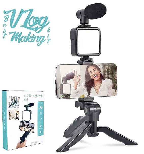 AY-49 Vlogging Tripod Video Making Kit 0