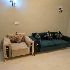 Sofa set / 6 seater sofa / velvet poshish / sofa set with 6 cushions