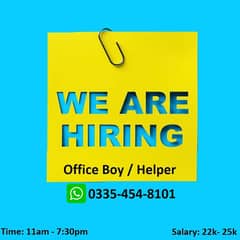 Job for Office Boy (Helper)