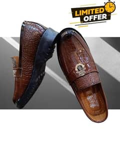 Imported Men's Crocodile Style Leather Handmade Formal Shoes