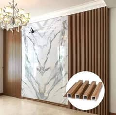 wpvc Fluted wall panel, pvc molding , wooden floor, window blinds,