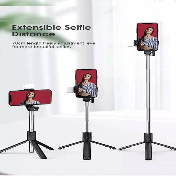 Selfie Stick With LED Light Mini Tripod Stand 5