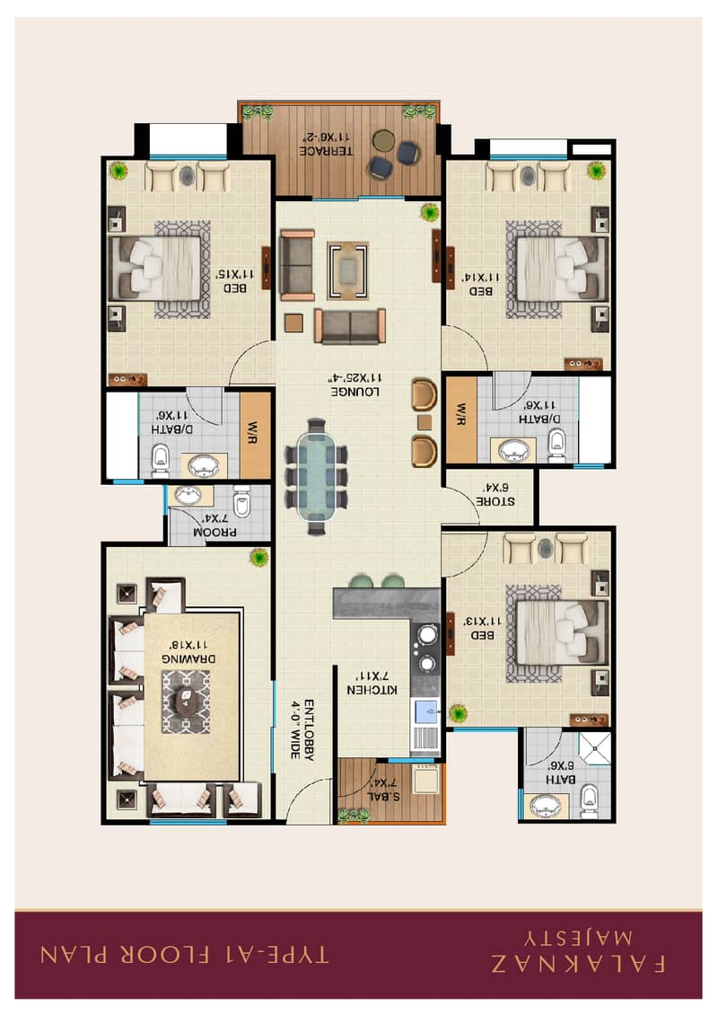 2bed Lounge - 2Bed DD - 3Bed DD Apartment 1