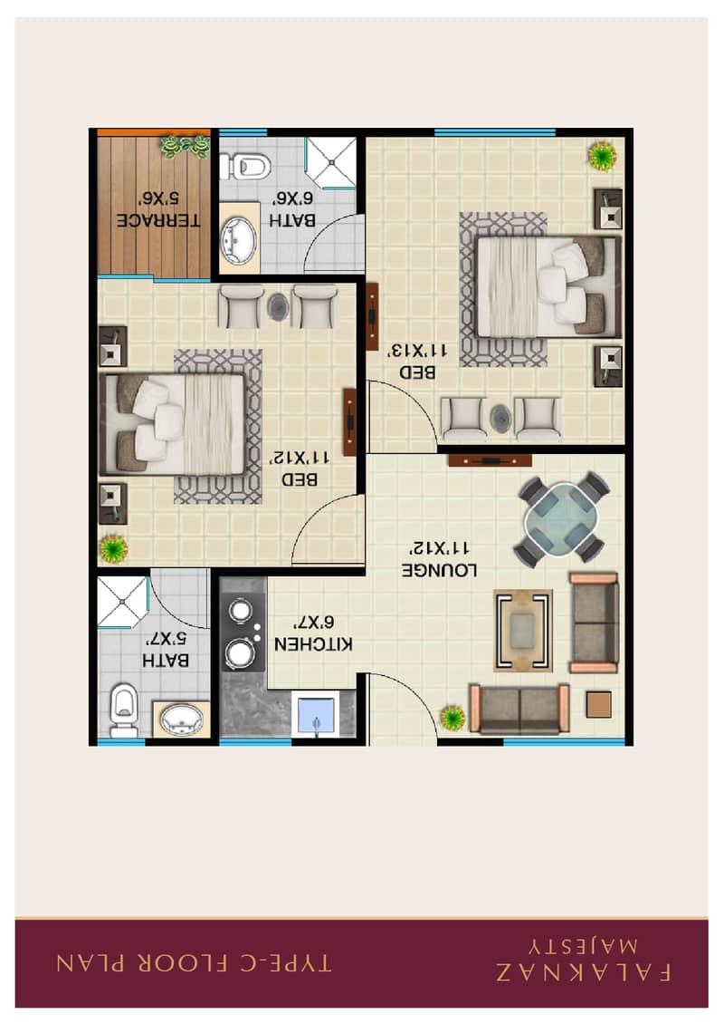 2bed Lounge - 2Bed DD - 3Bed DD Apartment 4