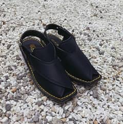 men's handmade new peshawari chapal shoes black colour