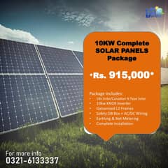 10kw Complete Solar Panels Package including Net Metering