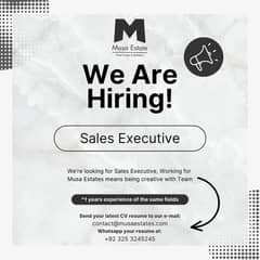 Sales Executive - Real Estate (Musa Estates)