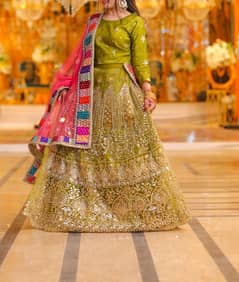 Full flare Lehnga with mirror embroidery