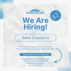 Sales Executive - Solar Energy (Musa Solar Energy)