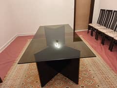 Dining Table / 8 Chair Dining Table / Glass top dinning table