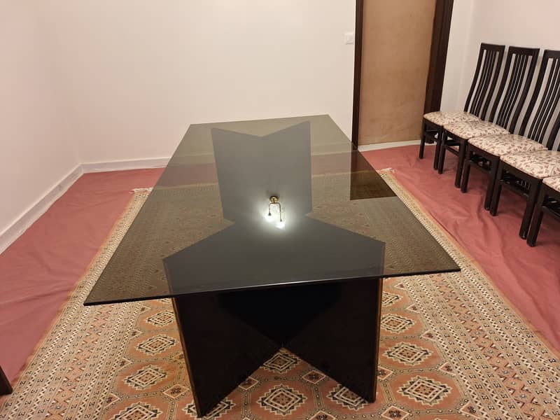 Dining Table / 8 Chair Dining Table / Glass top dinning table 0