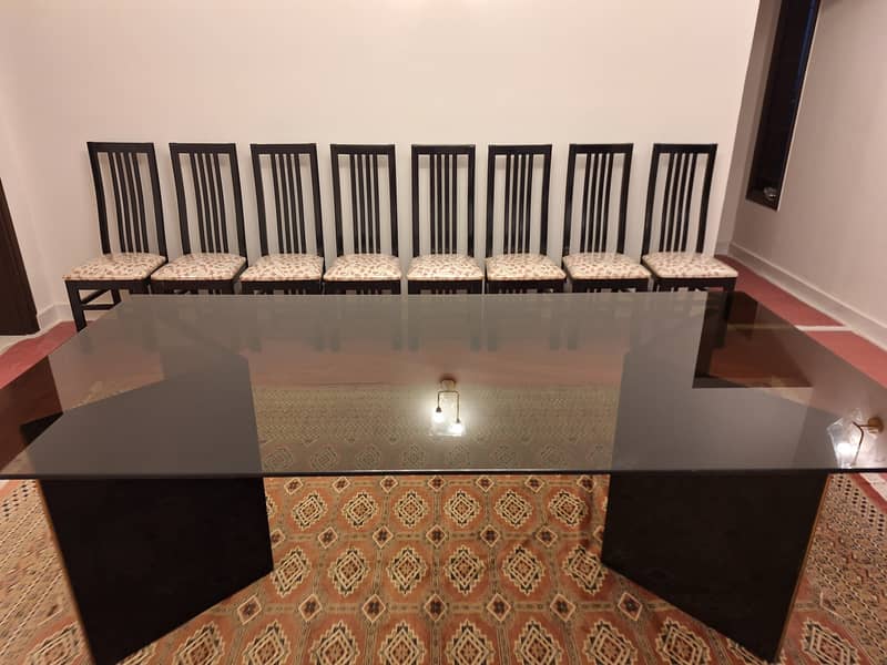 Dining Table / 8 Chair Dining Table / Glass top dinning table 2