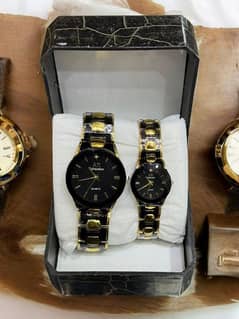 Black and Golden Stainless Steel Watch - 37mm