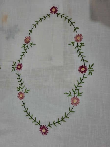 an hand  embroidered bed sheet with two pilows 8