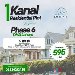 1 Kanal Residential Plot For Sale At Direct From 120" Ft Road Near Park