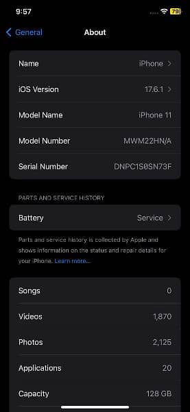 iphone 11 non pta 128gb battery health 70% all ok 8