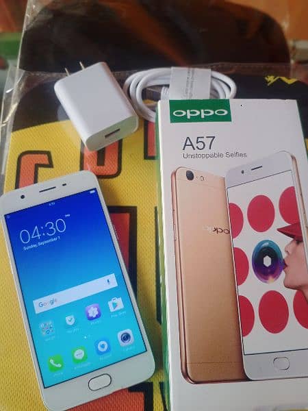 oppo. A57 (4/64) Ram full new with Box and charger 1