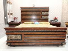 Wooden Double bed set / side table / Dressing / Furniture