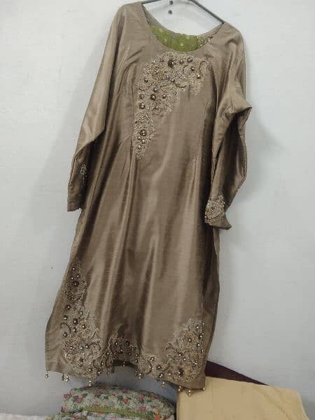 raw silk dress with kamdani baroshia dupatta 0