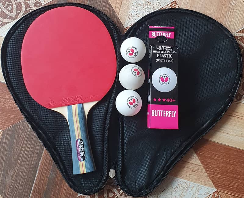 Donic Table tennis Racket with butterfly 3 Balls 4