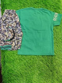 blended printed shirt and short set delivery all over pakistan