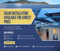 Solar installation service Available for Lowest price in all KARACHI