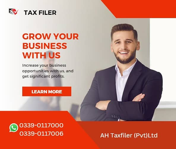 TAX RETURN,GST,FILER,SRB,NTN,SALE TAX,SECP,TRADEMARK,LLC INCORPORATION 9