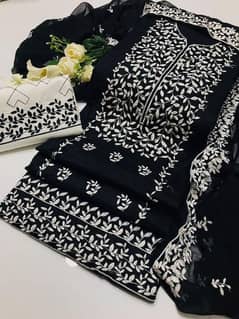 3 Pcs Women's Unstitched cotton embroidered Suit         All Pakistan