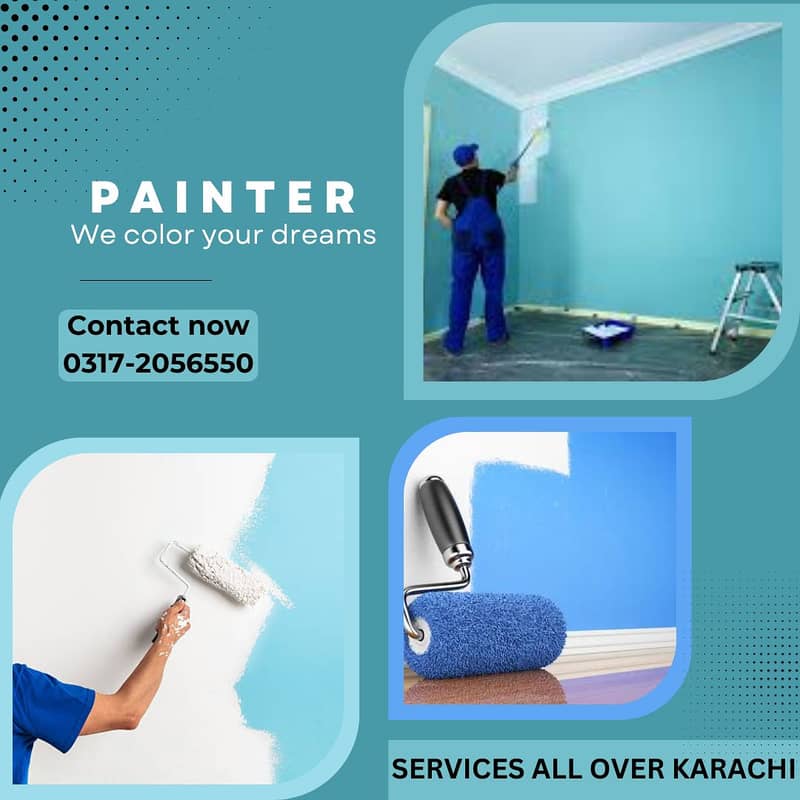 Painting Services Available/Painter/Piant work/Painter in Karachi 1