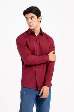 Luxury Maroon Formal/Casual imported Branded Shirt