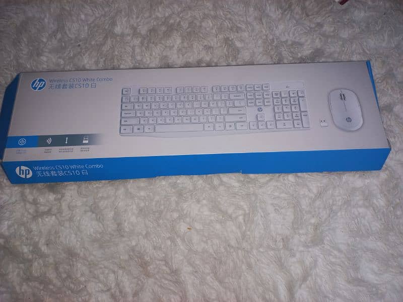 hp wireless keyboard and mouse white color 1