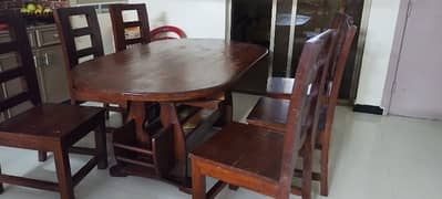 dayar wood dining table with 6 chairs