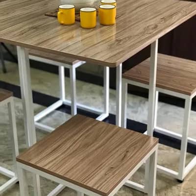 Center table with 4 stools, Dining table, kitchen dining table 5