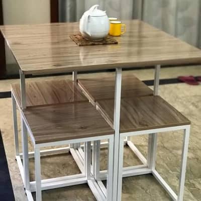 Center table with 4 stools, Dining table, kitchen dining table 6