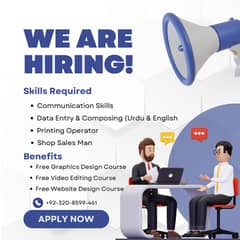 Job Available for Computer Operator and Internship available.