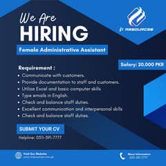 We're Hiring! Female Office Assistant Wanted