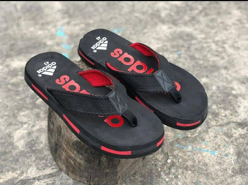 Stylish Men's Flip Flops - Black & Red 2