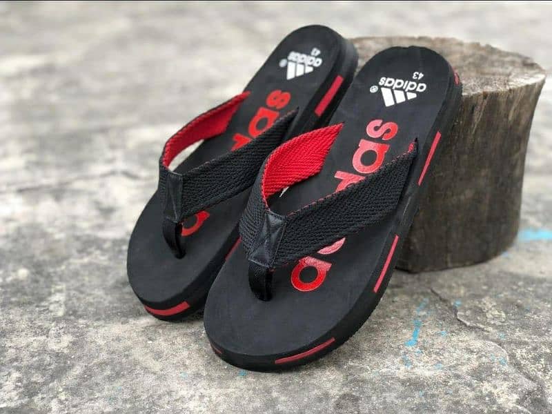 Stylish Men's Flip Flops - Black & Red 4