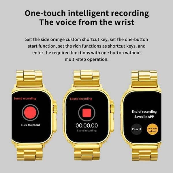 24K Gold Edition Smart Watch, Pack of 10 8