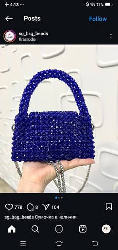 Handmade crystals bag